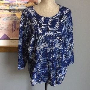 Chico’s Palm Print 3/4 Sleeved Top Size 3